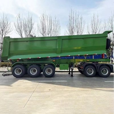 重荷用水力シリンダー3軸 45cbm 50cbm トラック用 U型後向き傾斜ダンプトレーラー