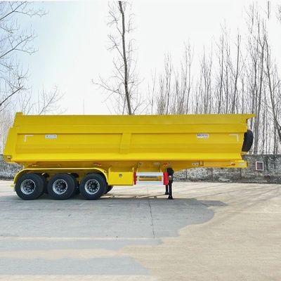 重荷用水力シリンダー3軸 45cbm 50cbm トラック用 U型後向き傾斜ダンプトレーラー