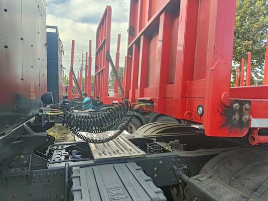 私たちの3軸木材フラットベッド半トレーラーキングピンオプションと輸送ログとリバー