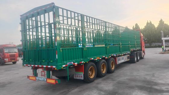 最大重荷 50tons トラック 横壁フェンス 畜産と野菜のための半トレーラー