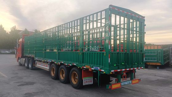 最大重荷 50tons トラック 横壁フェンス 畜産と野菜のための半トレーラー