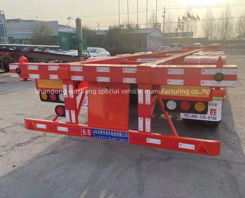 12400x2500x1550mm 3軸鋼製チャシ 40FT 伸縮式骨格コンテナ 12回転ロック付き半トレーラー