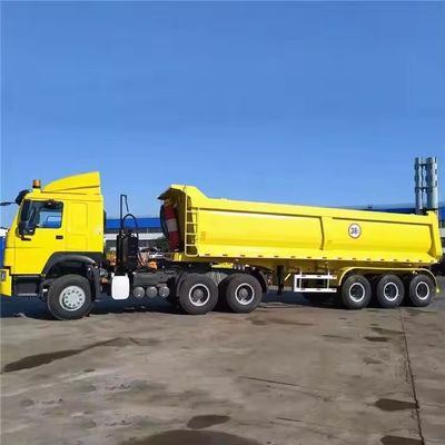 トラックトレーラー 3軸 U型 後部ダンプトレーラー 鋼材とU形デザイン