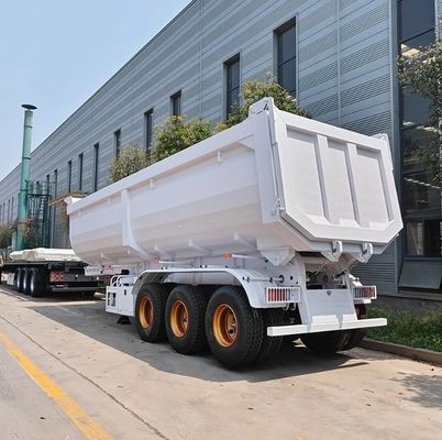 シャンドンWS 3軸 20-100トンの 後ろの傾斜器 水力トレーラー 鋼材 後ろのダンプ・セミトレーラー