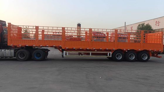 SAF 2 スピード 28t 重荷着陸車 4 軸葉スプリングフェンス 貨物半トレーラー