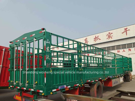 SAF 2 スピード 28t 重荷着陸車 4 軸葉スプリングフェンス 貨物半トレーラー