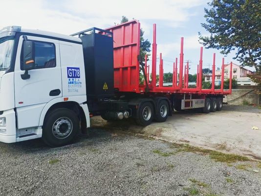色彩彩のある塗装3軸4軸 20フィートコンテナトレーラー 40フィートコンテナトラックのフラットベッドトレーラー