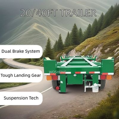 レフスプリング 28t/pc 港でのコンテナ輸送のための鉄骨格半トレーラー