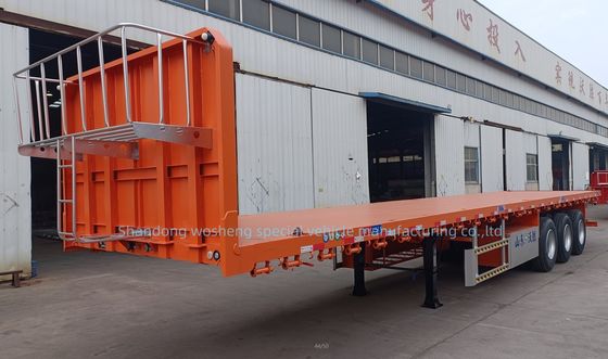 3軸またはカスタマイズ 20ft/40ft コンテナ フラットベッド トレーラー フロントフェンダーと