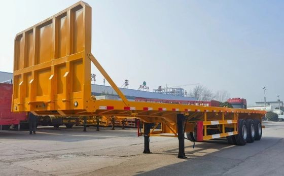 3軸またはカスタマイズ 20ft/40ft コンテナ フラットベッド トレーラー フロントフェンダーと
