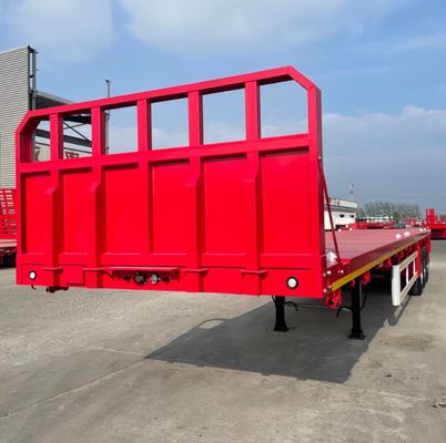 3軸またはカスタマイズ 20ft/40ft コンテナ フラットベッド トレーラー フロントフェンダーと