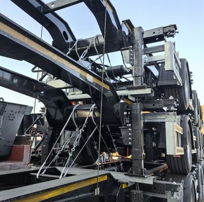 3軸 FUWA スケルトン半トレーラー 50トンの最大重量用貨物コンテナ シャーシ 半トレーラー