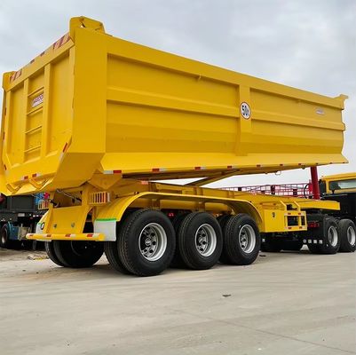 耐久性 40 キュービック 3 軸 U 形 建設材料のバックダンプ半トレーラー