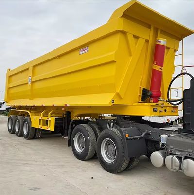 耐久性 40 キュービック 3 軸 U 形 建設材料のバックダンプ半トレーラー