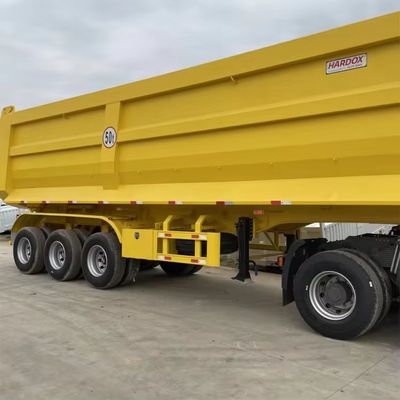 耐久性 40 キュービック 3 軸 U 形 建設材料のバックダンプ半トレーラー