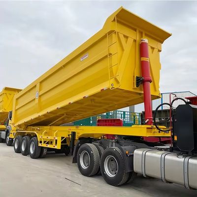 耐久性 40 キュービック 3 軸 U 形 建設材料のバックダンプ半トレーラー