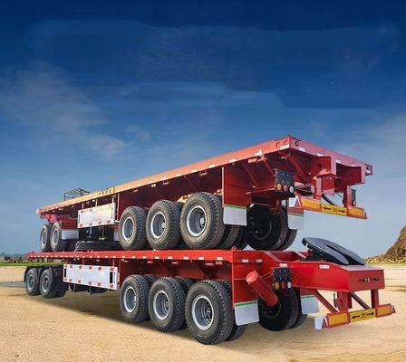 20FT 40FT ダブルリンク フラットベッド半トラック トレーラー AIR/機械式懸垂