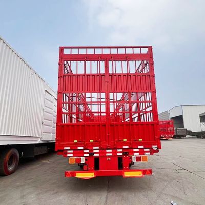 3軸貨物フェンスセミトレーラー 50 / 60 トンフェンス卸貨貨物トレーラー スタックフェンストレーラー
