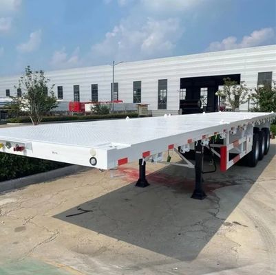 最も人気のある20FT40FT45FTコンテナ・チャシのために13ton*3軸のフラットベッド半トレーラー