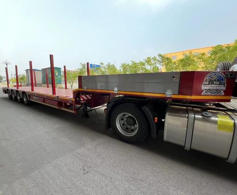 カスタマイズされた 3/4 アクセル 40FT コンテナ 木材 鉄管 トラック用の低床半トレーラー