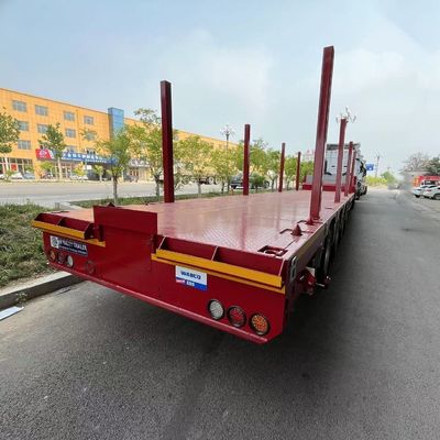 カスタマイズされた 3/4 アクセル 40FT コンテナ 木材 鉄管 トラック用の低床半トレーラー