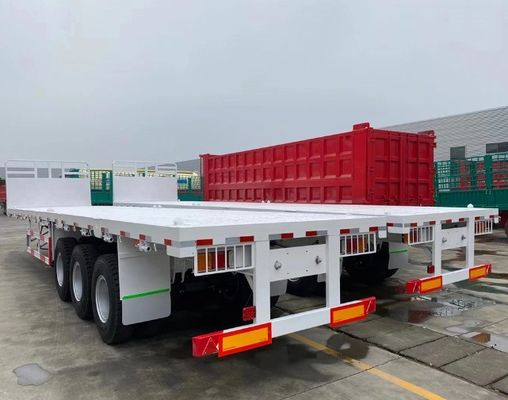 パーソナライズされた3軸40FTコンテナ フラットベッド 半トラック トレーラー マックスペイロード100トン