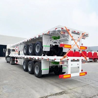 パーソナライズされた3軸40FTコンテナ フラットベッド 半トラック トレーラー マックスペイロード100トン