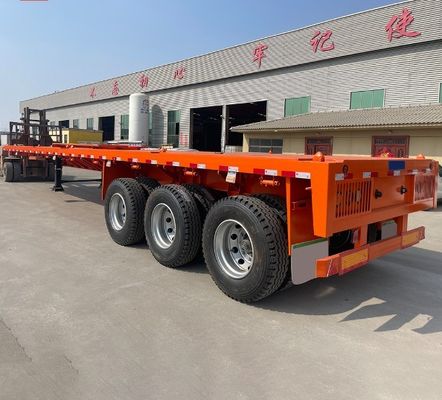 3軸4軸のセミトレーラー 平床コンテナトラック 28t 重荷