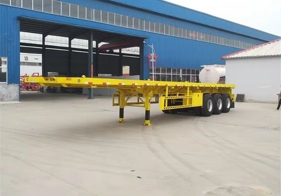 3軸のフラットベッド 半トレーラー トラックトレーラー 20FT 40FT コンテナ シャーシ フラットベッドトレーラー