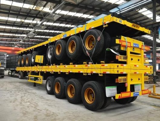 40フィート フラットベッドトレーラー 3Axles 4Axles フラットベッド コンテナ トラック ウォシェン製 半トレーラー