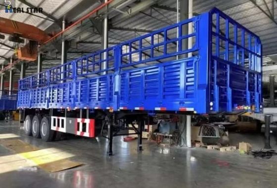 80t ステークタイプセミトレーラー フェンストレーラーを使用して自信を持って野菜を輸送