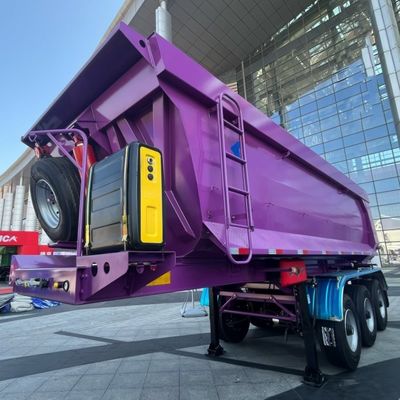60-120T 後ろのダンプ半トレーラー ターパー トラック トレーラー Q345B / T700 スチール メインビーム