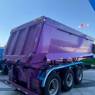 60-120T 後ろのダンプ半トレーラー ターパー トラック トレーラー Q345B / T700 スチール メインビーム