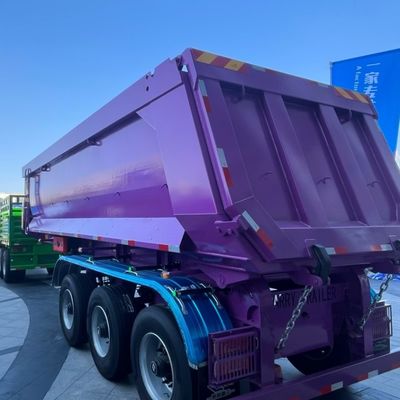60-120T 後ろのダンプ半トレーラー ターパー トラック トレーラー Q345B / T700 スチール メインビーム