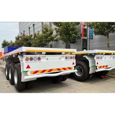 20Ft 40Ft 50Tn フラットベッド半トレーラー コンテナ・シャシーと50mmまたは90mmのキング・ピン