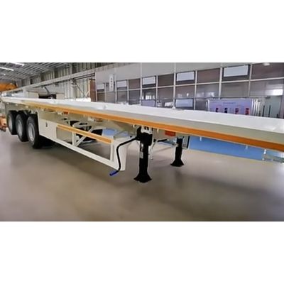 20Ft 40Ft 50Tn フラットベッド半トレーラー コンテナ・シャシーと50mmまたは90mmのキング・ピン