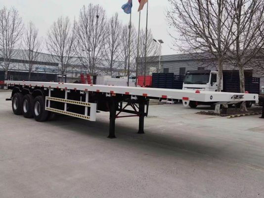 28t 重荷着陸機 安全なコンテナ配送のためのパーソナライズされたフラットベッド半トレーラー