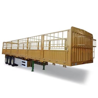 3軸のフェンス貨物トレーラー 最大重荷100トンと13000*2550*2900mm 寸法