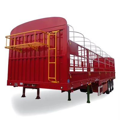 3軸のフェンス貨物トレーラー 最大重荷100トンと13000*2550*2900mm 寸法