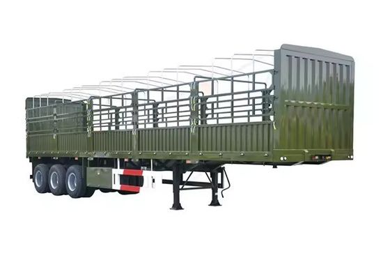 3軸のフェンス貨物トレーラー 最大重荷100トンと13000*2550*2900mm 寸法