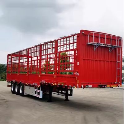 40-80トンの3軸側壁フェンス 貨物半トレーラー 重荷着陸車 28t