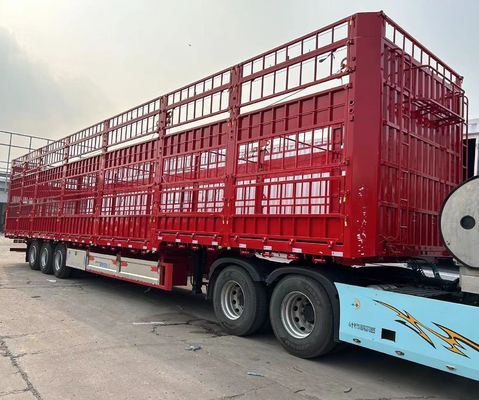 40-80トンの3軸側壁フェンス 貨物半トレーラー 重荷着陸車 28t