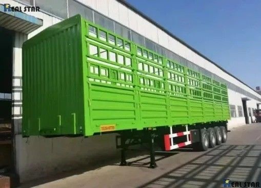 40-80トンの3軸側壁フェンス 貨物半トレーラー 重荷着陸車 28t
