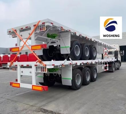 最下位30T-100Tセミトレーラー 20ft-45ft コンテナトラック 2-4 アクセルフラットベッドリム 9.0-22.5