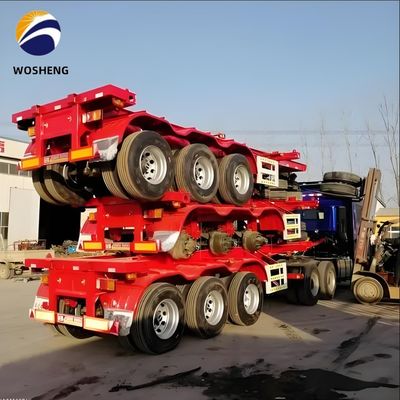 20ft 40ft 45ft スチール骨格コンテナ ポート重荷容量のためのセミトレーラー