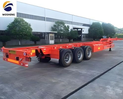 20ft 40ft 45ft スチール骨格コンテナ ポート重荷容量のためのセミトレーラー