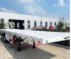 コンテナ輸送用の2本線式ブレーキシステム3軸式平床半トレーラー