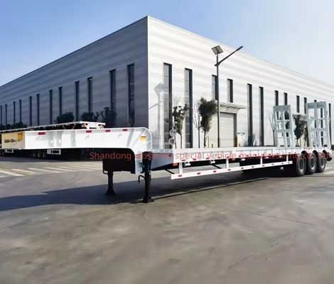 シンバブエ用 鉄製の低床半トレーラー 3軸40~80トンの水力梯子 ローダー ドロップデック