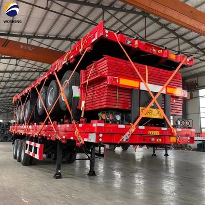 3軸 4軸 40-120トンのフラットベッド 20ft 40ft 45ft 53ft コンテナフラットベッド トラックトレーラー
