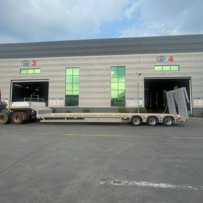 空中懸垂 3軸 40~80トン 掘削機やドーザー用 低床半トレーラー